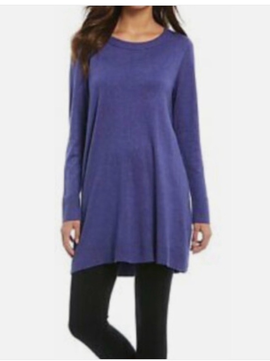 Eileen Fisher Tops - Eileen Fisher Cozy Tencel Stretch Round Neck Long Sleeve Tunic Size Small